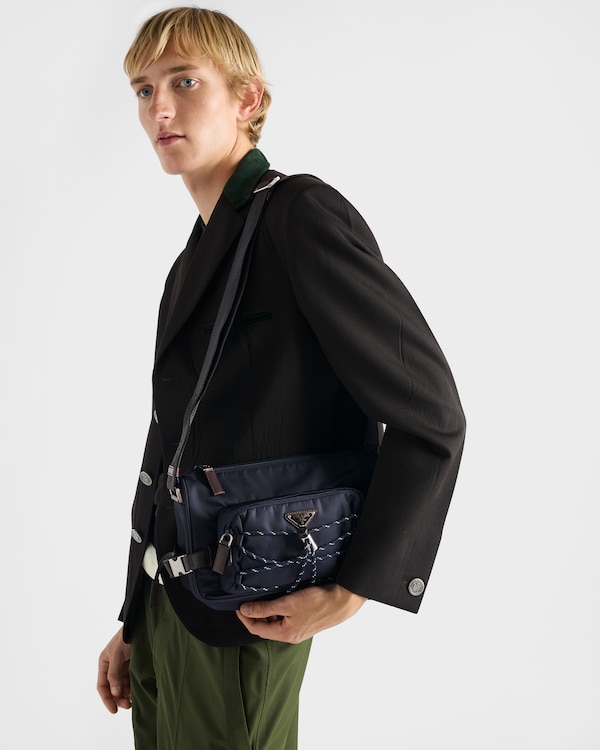 Prada Speedrock Re-Nylon and leather shoulder bag - Navy Prada Speedrock Re-Nylon and leather shoulder bag - Navy