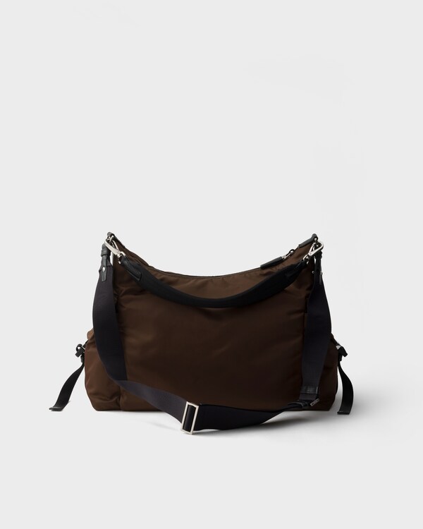 Prada Explore Re-Nylon与皮革手袋 - 赭褐色 Prada Explore Re-Nylon与皮革手袋 - 赭褐色
