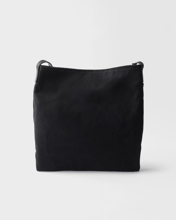 Prada Route 帆布和皮革单肩包 - 黑色 Prada Route 帆布和皮革单肩包 - 黑色