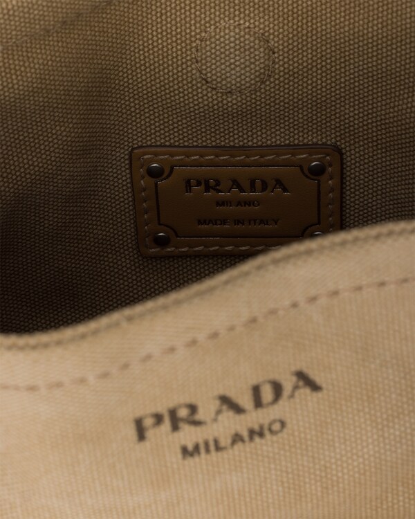 Prada Route 帆布和皮革单肩包 - 卡其色 Prada Route 帆布和皮革单肩包 - 卡其色