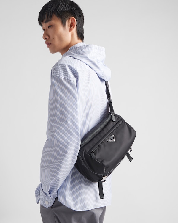 Re-Nylon and Saffiano leather shoulder bag - Black Re-Nylon and Saffiano leather shoulder bag - Black