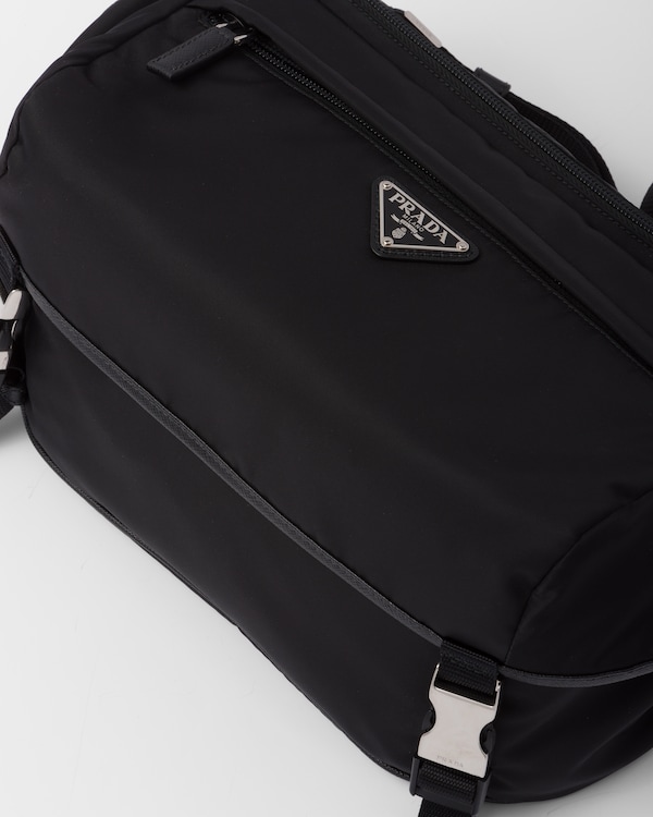 Re-Nylon and Saffiano leather shoulder bag - Black Re-Nylon and Saffiano leather shoulder bag - Black