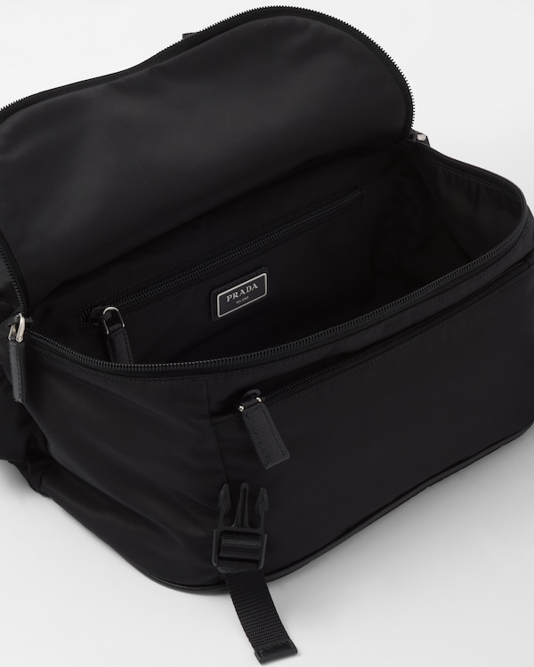 Re-Nylon and Saffiano leather shoulder bag - Black Re-Nylon and Saffiano leather shoulder bag - Black