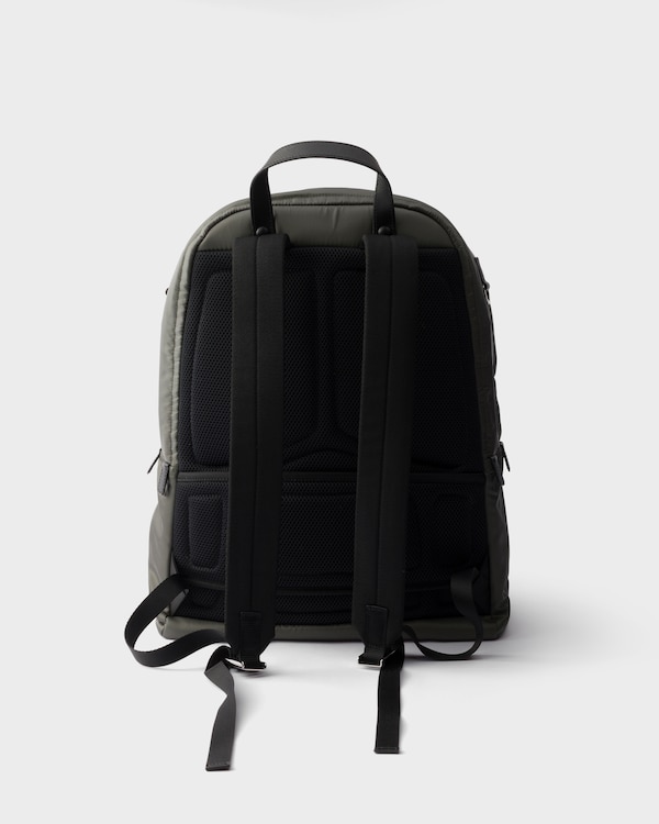 Re-Nylon and Saffiano leather backpack - Forest Green Re-Nylon and Saffiano leather backpack - Forest Green