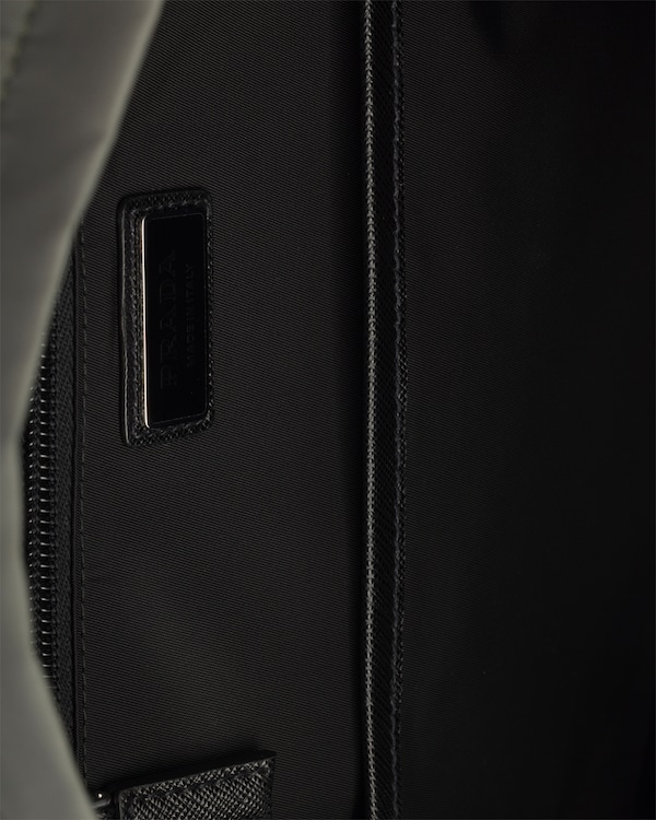 Re-Nylon and Saffiano leather backpack - Forest Green Re-Nylon and Saffiano leather backpack - Forest Green