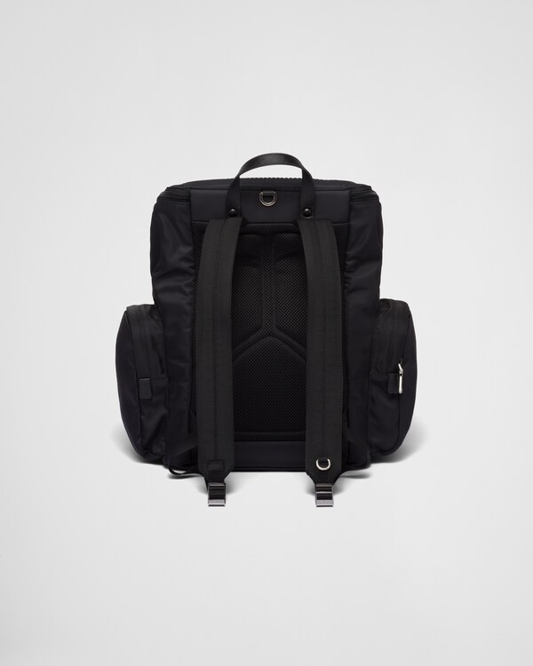 Re-Nylon and Saffiano leather pet bag - Black Re-Nylon and Saffiano leather pet bag - Black