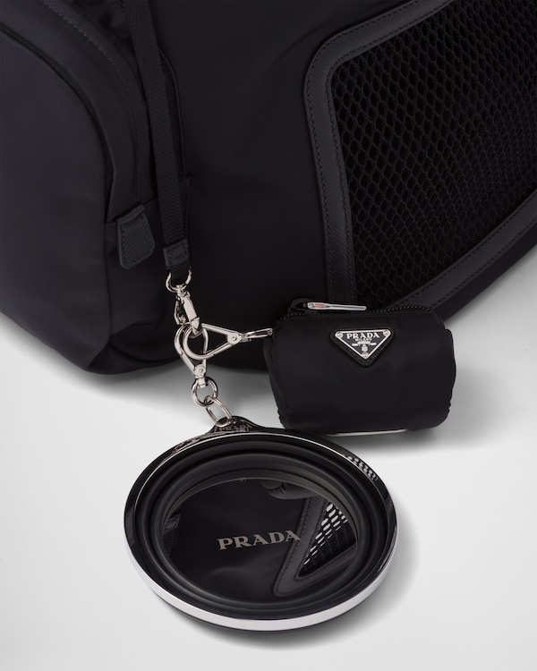 Re-Nylon and Saffiano leather pet bag - Black Re-Nylon and Saffiano leather pet bag - Black