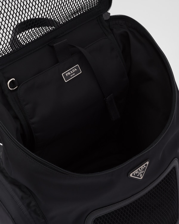 Re-Nylon and Saffiano leather pet bag - Black Re-Nylon and Saffiano leather pet bag - Black