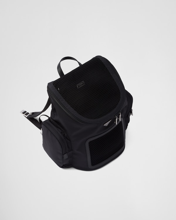 Re-Nylon and Saffiano leather pet bag - Black Re-Nylon and Saffiano leather pet bag - Black