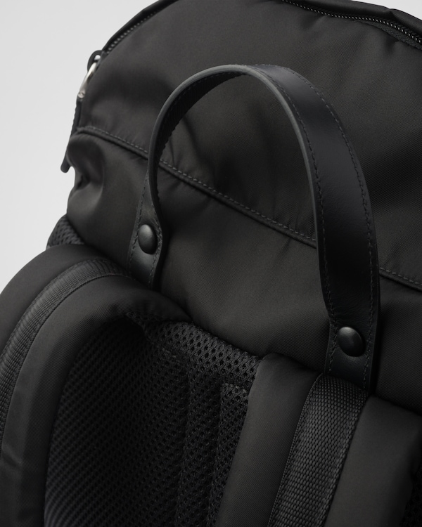 Re-Nylon and Saffiano leather backpack - Black Re-Nylon and Saffiano leather backpack - Black