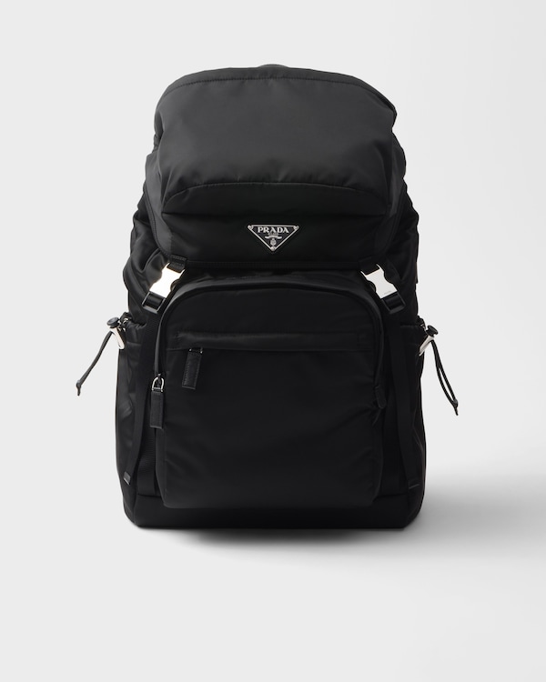 Re-Nylon and Saffiano leather backpack - Black Re-Nylon and Saffiano leather backpack - Black