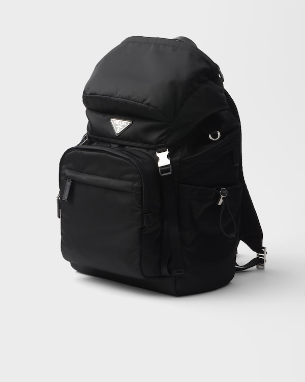 Re-Nylon and Saffiano leather backpack - Black Re-Nylon and Saffiano leather backpack - Black