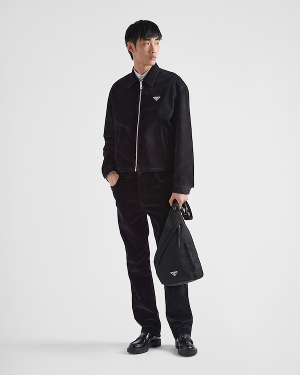Re-Nylon与皮革双肩背包 - 黑色 Re-Nylon与皮革双肩背包 - 黑色