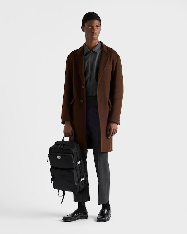 Re-Nylon and Saffiano leather backpack - Black Re-Nylon and Saffiano leather backpack - Black