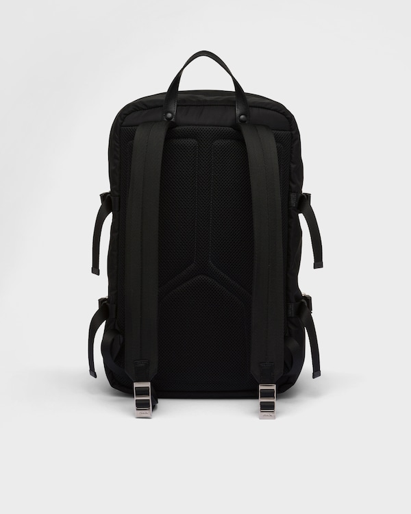Re-Nylon and Saffiano leather backpack - Black Re-Nylon and Saffiano leather backpack - Black
