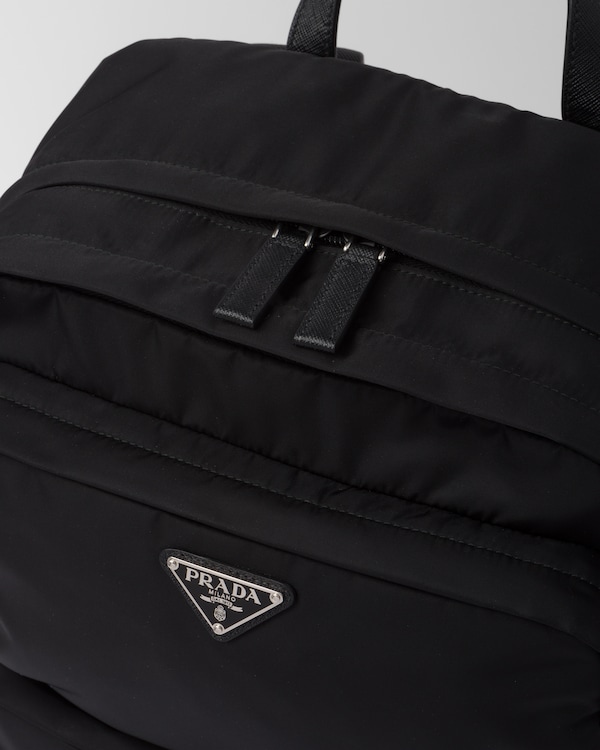 Re-Nylon and Saffiano leather backpack - Black Re-Nylon and Saffiano leather backpack - Black