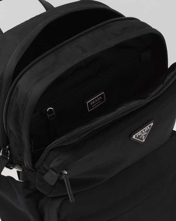 Re-Nylon and Saffiano leather backpack - Black Re-Nylon and Saffiano leather backpack - Black