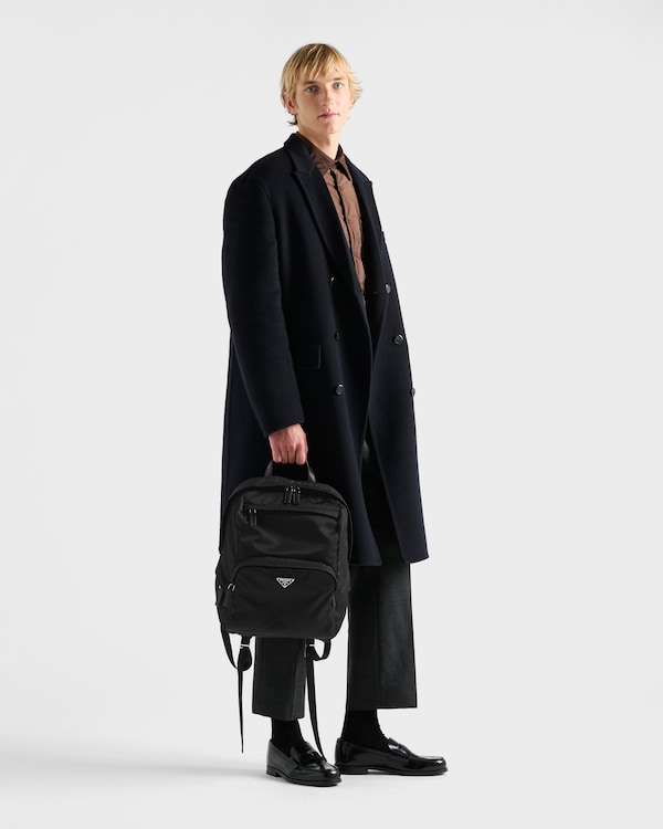 Re-Nylon and Saffiano leather backpack - Black Re-Nylon and Saffiano leather backpack - Black
