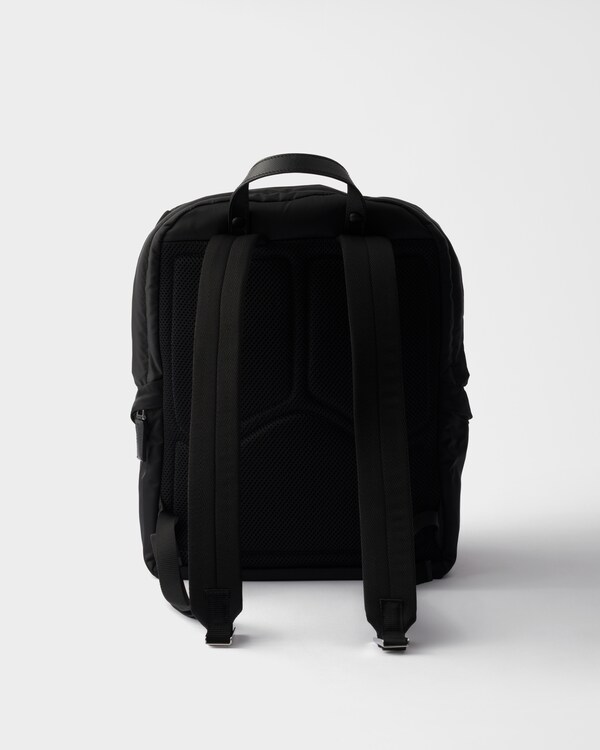 Re-Nylon and Saffiano leather backpack - Black Re-Nylon and Saffiano leather backpack - Black