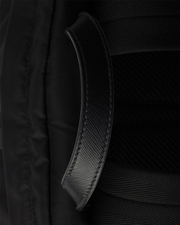 Re-Nylon and Saffiano leather backpack - Black Re-Nylon and Saffiano leather backpack - Black