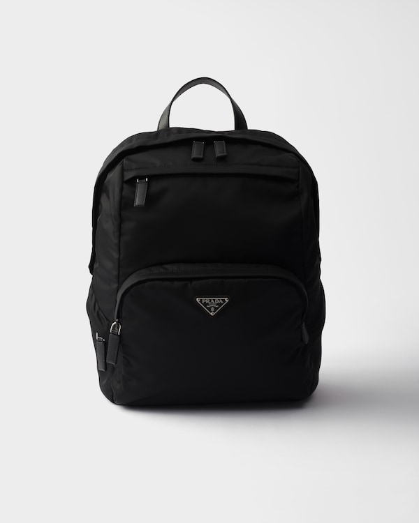 Re-Nylon and Saffiano leather backpack - Black Re-Nylon and Saffiano leather backpack - Black