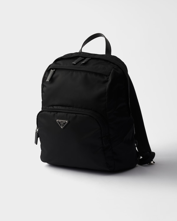 Re-Nylon and Saffiano leather backpack - Black Re-Nylon and Saffiano leather backpack - Black