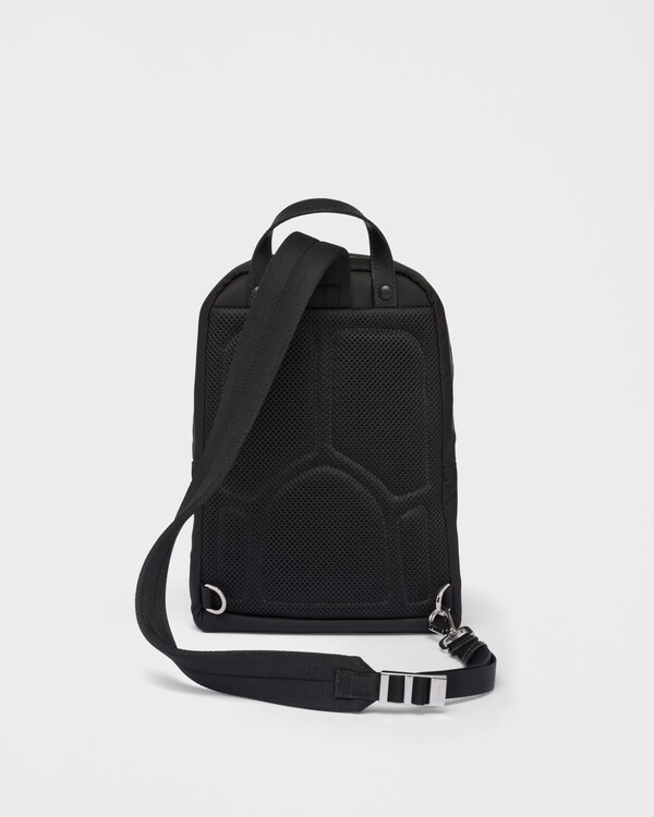Re-Nylon and Saffiano leather backpack - Black Re-Nylon and Saffiano leather backpack - Black