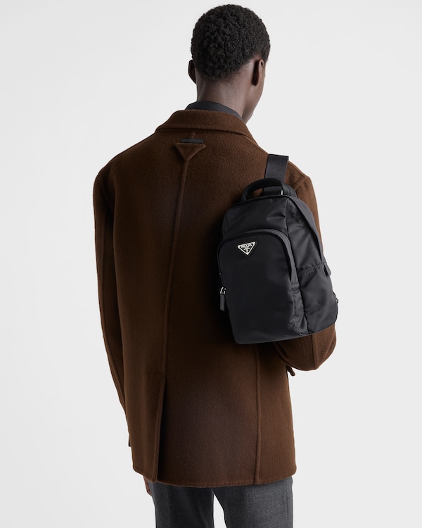 Re-Nylon and Saffiano leather backpack - Black Re-Nylon and Saffiano leather backpack - Black