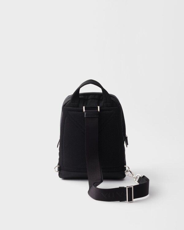 Re-Nylon and Saffiano leather backpack - Black Re-Nylon and Saffiano leather backpack - Black