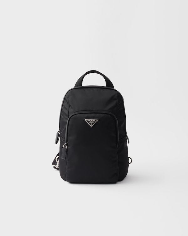 Re-Nylon and Saffiano leather backpack - Black Re-Nylon and Saffiano leather backpack - Black