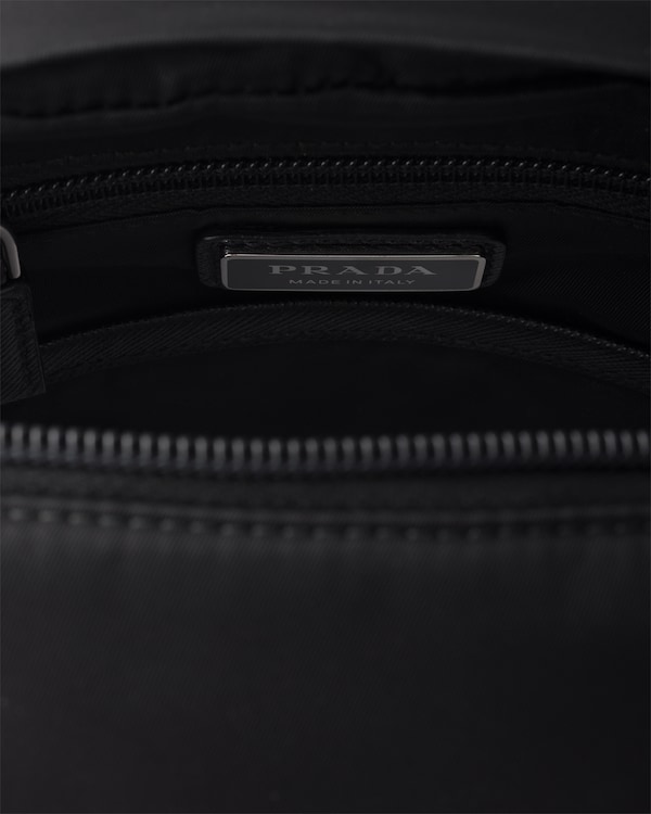 Re-Nylon and Saffiano leather backpack - Black Re-Nylon and Saffiano leather backpack - Black