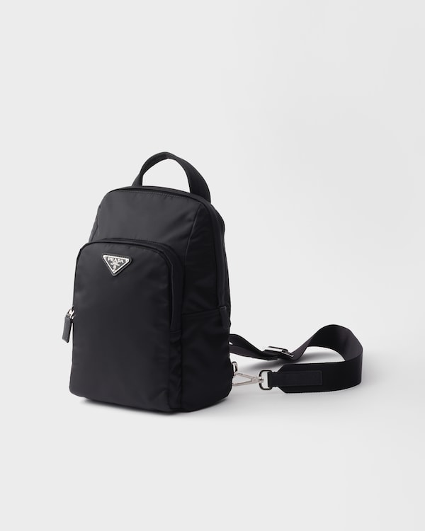 Re-Nylon and Saffiano leather backpack - Black Re-Nylon and Saffiano leather backpack - Black