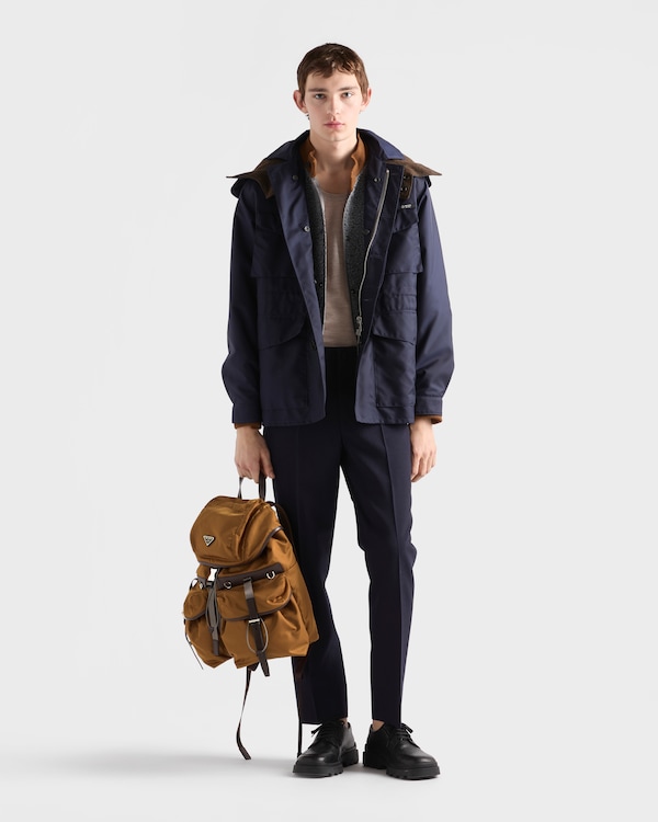 Re-Nylon and leather backpack - Brandy Re-Nylon and leather backpack - Brandy
