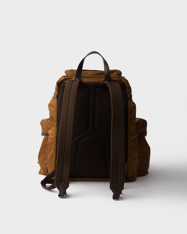 Re-Nylon and leather backpack - Brandy Re-Nylon and leather backpack - Brandy