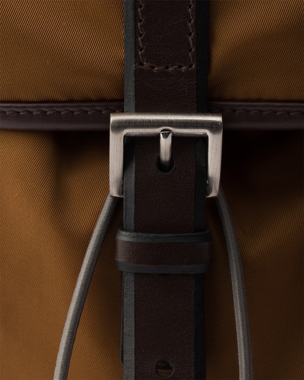 Re-Nylon and leather backpack - Brandy Re-Nylon and leather backpack - Brandy