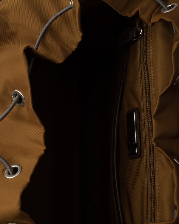 Re-Nylon and leather backpack - Brandy Re-Nylon and leather backpack - Brandy