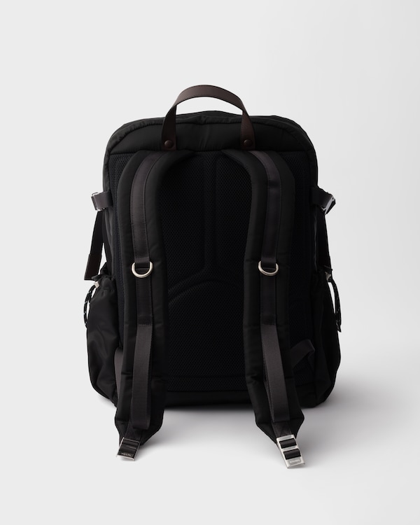 Prada Speedrock Re-Nylon与皮革双肩背包 - 黑色 Prada Speedrock Re-Nylon与皮革双肩背包 - 黑色
