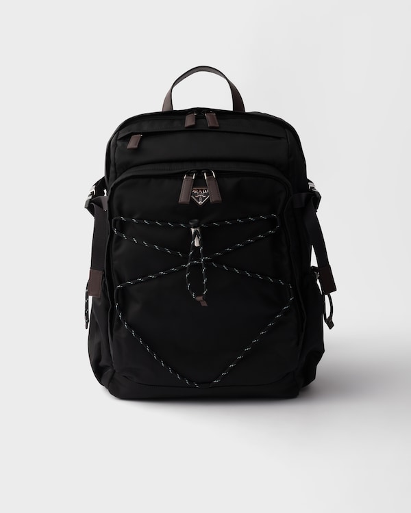 Prada Speedrock Re-Nylon与皮革双肩背包 - 黑色 Prada Speedrock Re-Nylon与皮革双肩背包 - 黑色