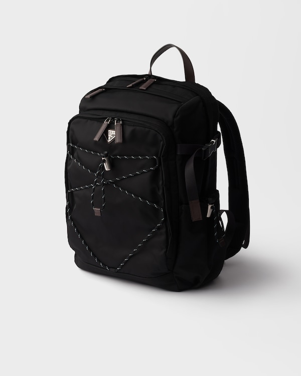 Prada Speedrock Re-Nylon与皮革双肩背包 - 黑色 Prada Speedrock Re-Nylon与皮革双肩背包 - 黑色
