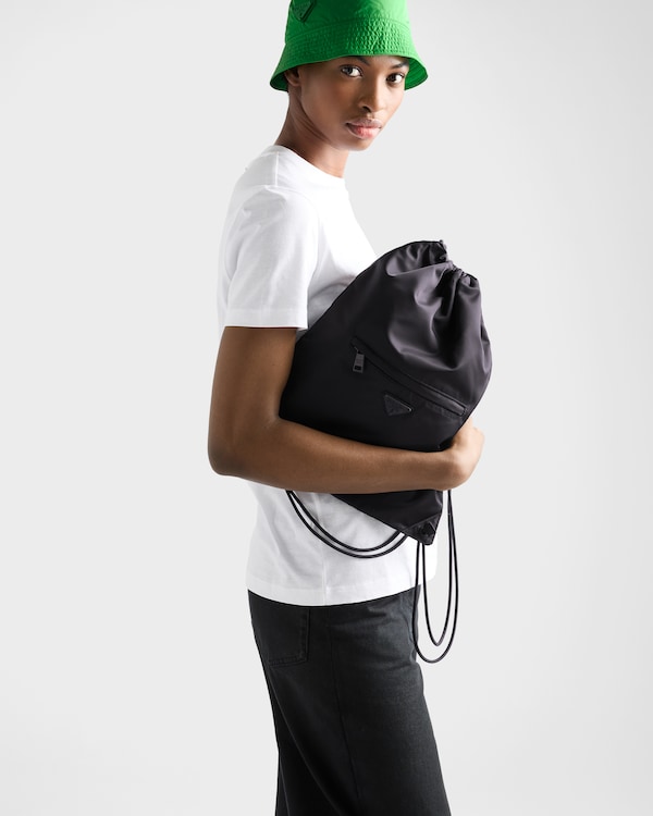 Re-Nylon drawstring backpack - Black Re-Nylon drawstring backpack - Black
