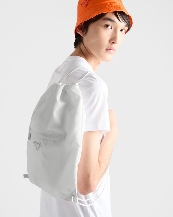 Re-Nylon drawstring backpack - White Re-Nylon drawstring backpack - White