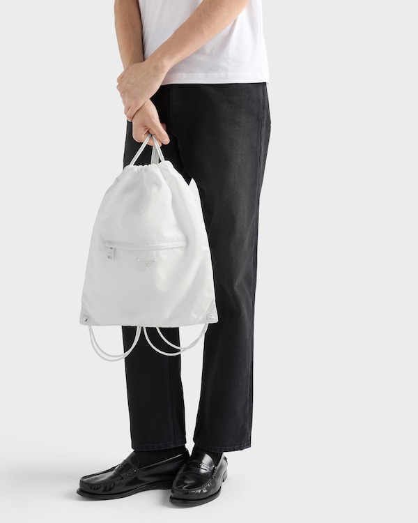 Re-Nylon drawstring backpack - White Re-Nylon drawstring backpack - White