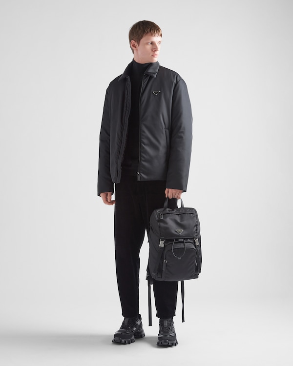 Re-Nylon and Saffiano leather backpack - Black Re-Nylon and Saffiano leather backpack - Black