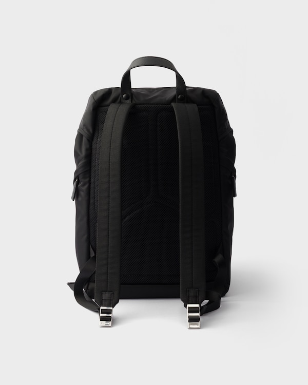 Re-Nylon and Saffiano leather backpack - Black Re-Nylon and Saffiano leather backpack - Black