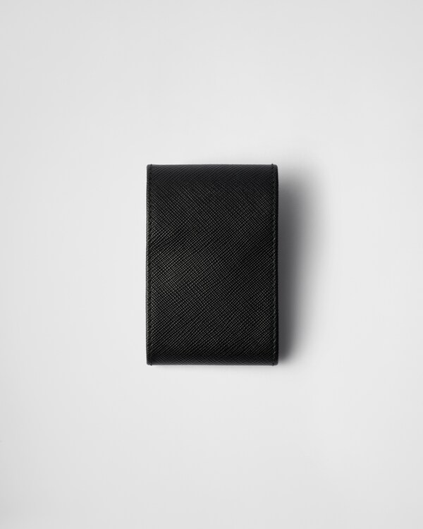 Saffiano leather golf tee case - Black Saffiano leather golf tee case - Black