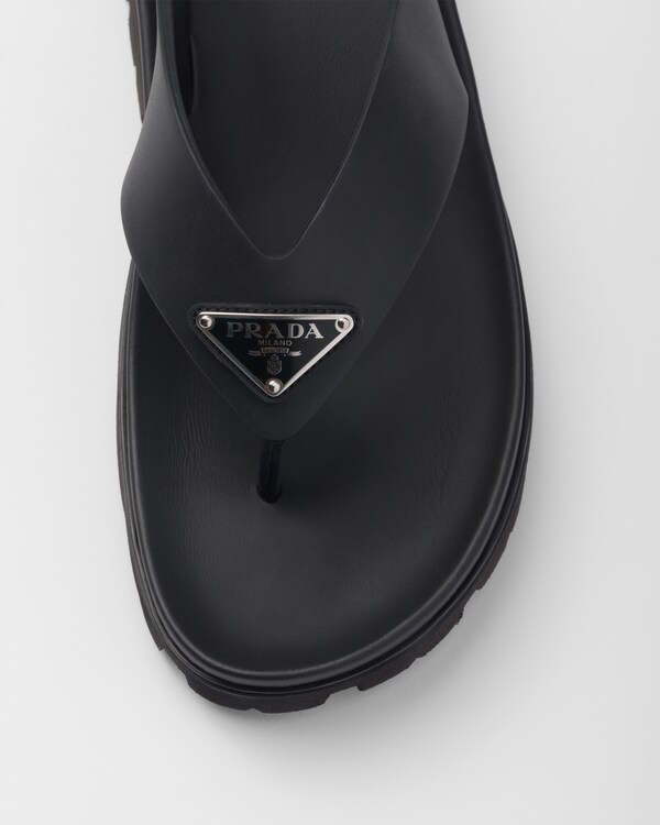 Rubber thong sandals - Black Rubber thong sandals - Black