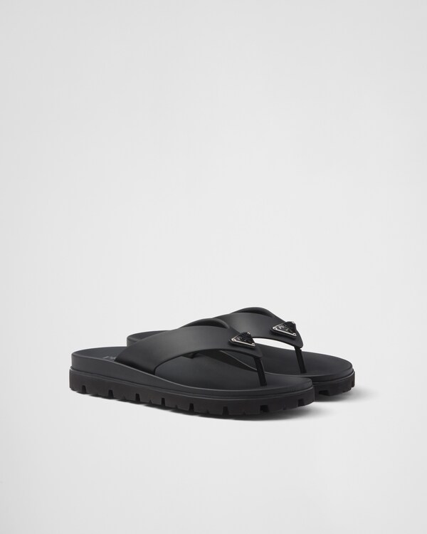 Rubber thong sandals - Black Rubber thong sandals - Black