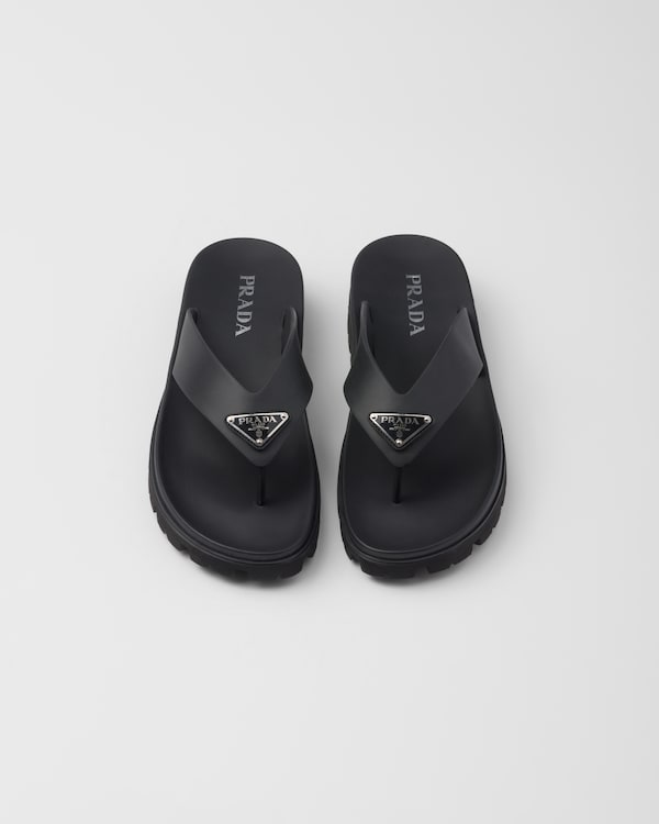 Rubber thong sandals - Black Rubber thong sandals - Black