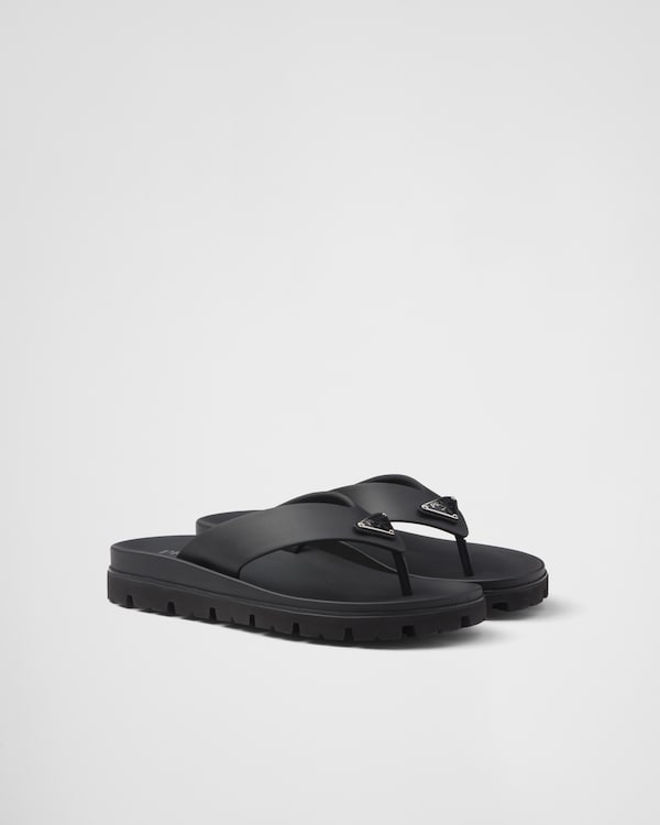 Rubber thong sandals - Black Rubber thong sandals - Black