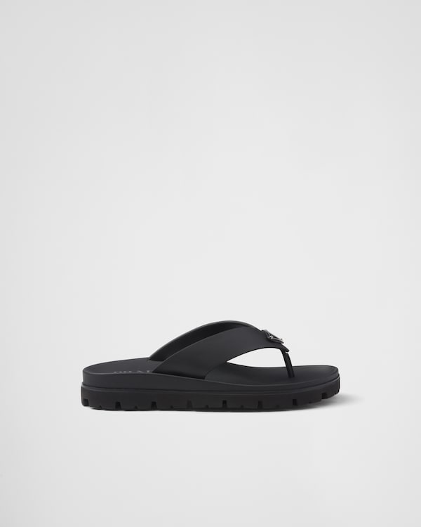 Rubber thong sandals - Black Rubber thong sandals - Black